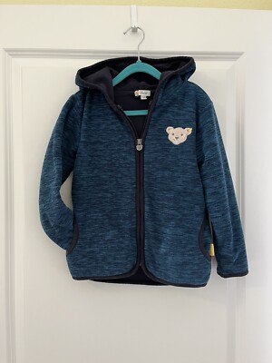 Kinder Jungen Fleece jacke gefüttert Steiff 110 blau türkis