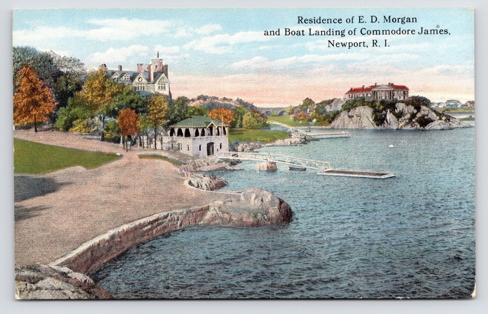 ED House at Sea Boat Landing Dock Newport Rhode Island RI c1908