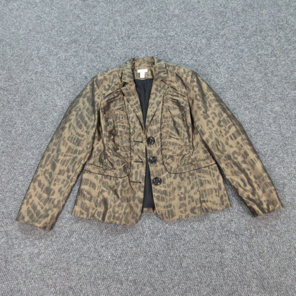 VETEMENTS Giacca Chico's donna 1 beige stampa animalier manica lunga bottoni davanti