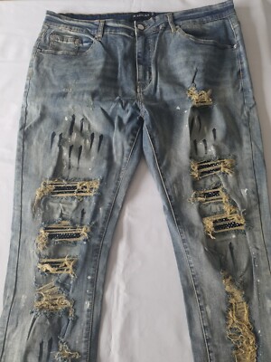 Hesntls Studded Patch Denim Jean's W38