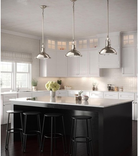 Fresnel Lens Collection 1-Light Brushed Nickel Integrated LED Mini Pendant - Picture 12 of 18