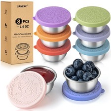 8 Pack - 1.6 Oz Small Salad Dressing Containers To Go, Leakproof Condiment Co...