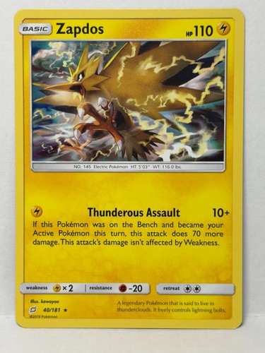 Pokemon Zapdos Team Up Normal 40/181 - LP