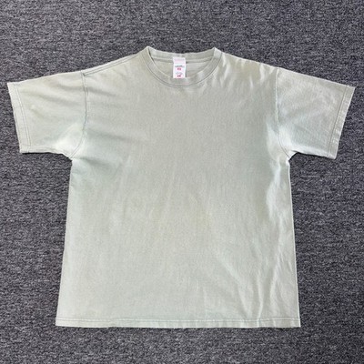 Vintage BVD Sun Blank Faded T-Shirt Sz L Olive Light Green