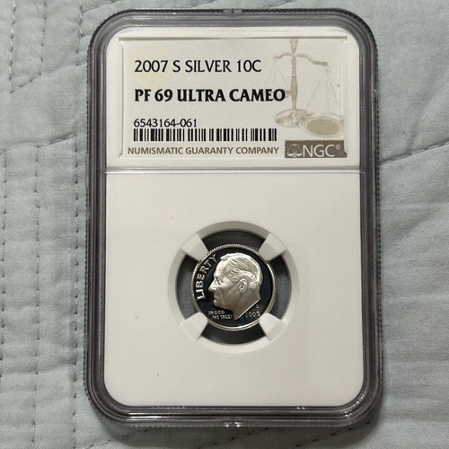 2007 S Roosevelt Dime Silver! NGC PF 69 Ultra Cameo