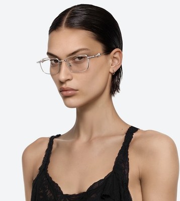 Gentle Monster Vanta 02 Silver Square Blue Light Glasses Clear