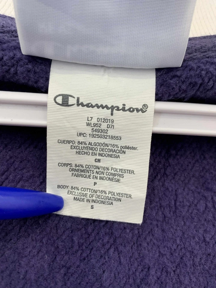 Champion обратного плетения женщин маленький укороченный v-образным вырезом пуловер фиолетовый красный белый #Z55 - Изображение 4 из 4