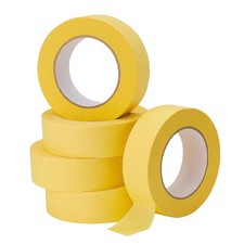 5 Rolls of Yellow Adhesive Masking Tape for Automotive Painting - 1.4 Inch Wide