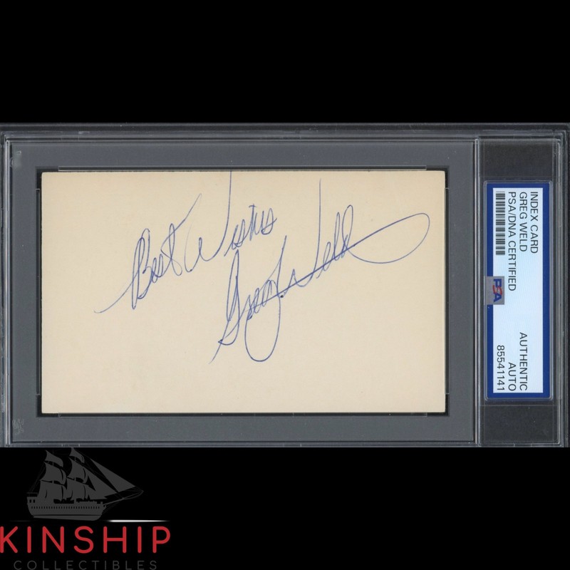 Greg Weld signed 3x5 Index Card PSA DNA Slab F1 Racing Inscribed Auto C5233