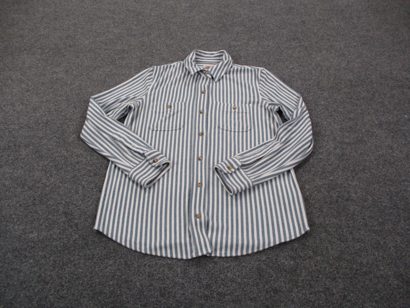 Faherty Shirt Men S Blue White Striped Lightweight Casual Business Preppy Casual