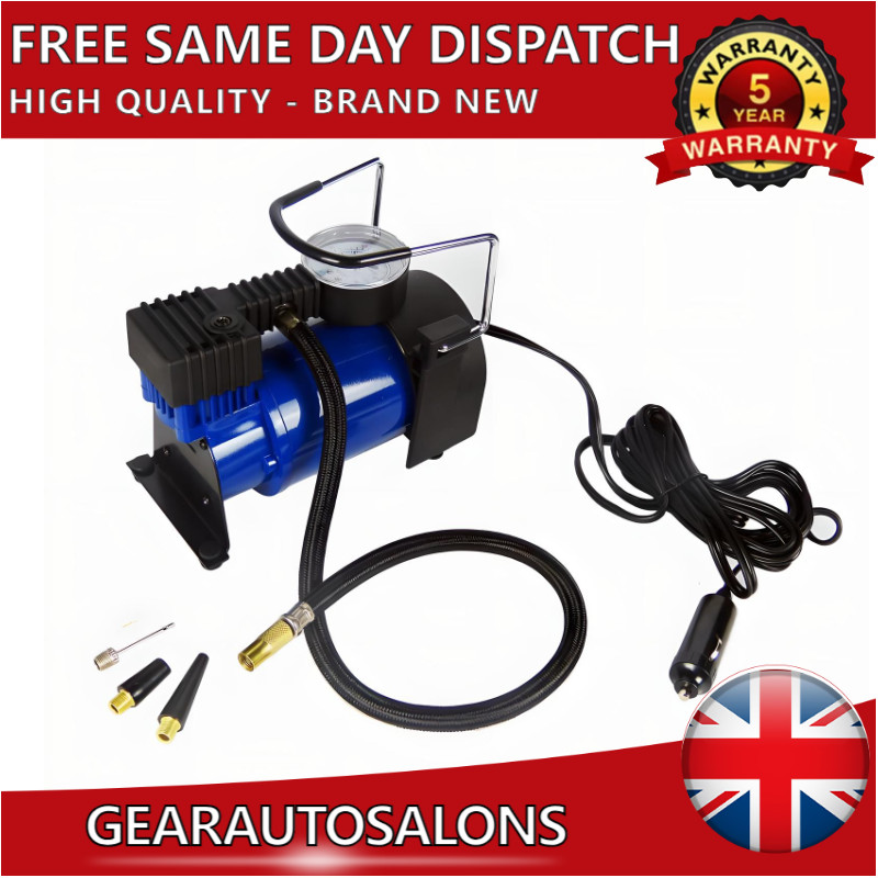 Heavy Duty Portable 12v 150w Air Compressor Tyre Pump Car Van Tyre Inflator BLUE
