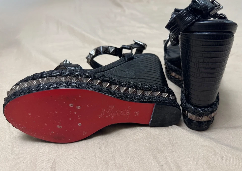 Sandals Studded  Platform Wedges 38 - Image 3 of 4