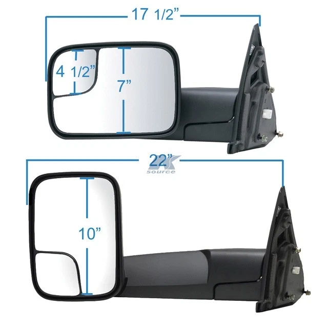 K Source    60113 14C    Fit System Towing Mirror Pair For Fits For  Dodge Ram - Image 2 of 3