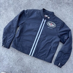Vtg Harley Davidsons Womens  100th Anniversary Black Nylon Bomber Jacket Large