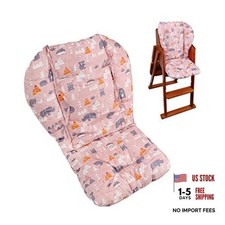 High Chair Cushion, High Chair Cover Pad, High Chair Pad Pink Animal Print