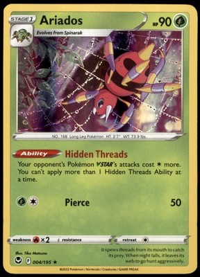 Ariados 004/195 SWSH12: Silver Tempest Holo Rare Holo LP