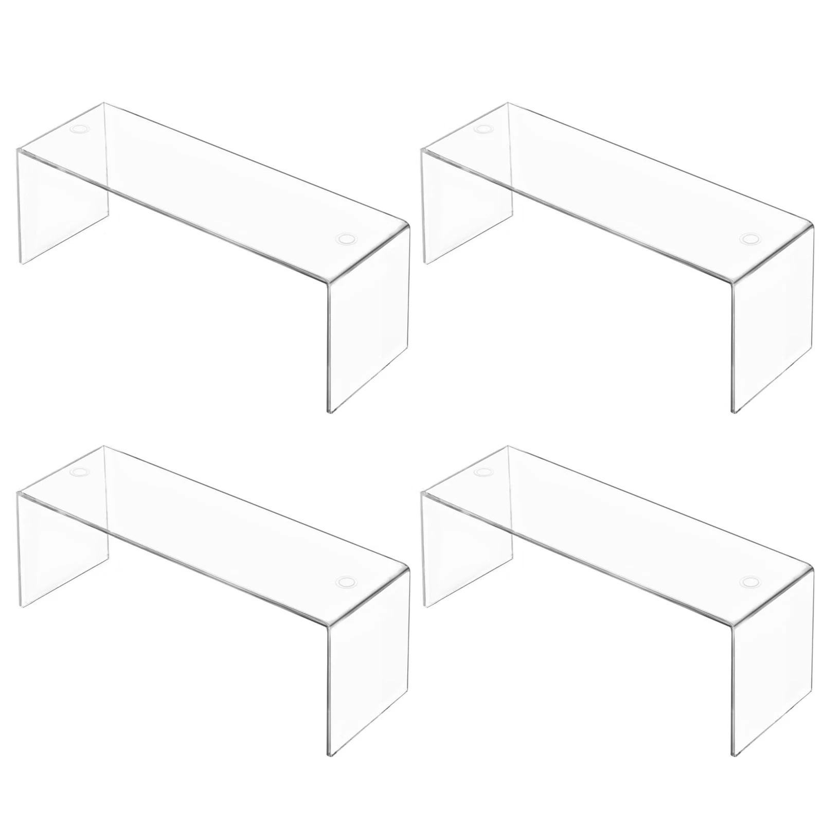 4 Packs Cabinet Organizer Shelf, Acrylic Kitchen Counter Shelves Organizer, S...