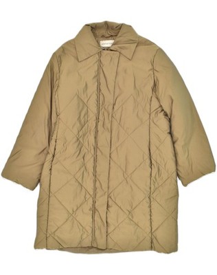 ELENA MIRO Womens Padded Coat US 12 Large Brown Polyester CX02