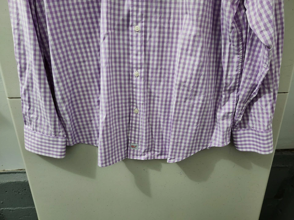 Vineyard Vines Shirt Mens XL Purple Murray Classic Fit Button Down Gingham Plaid - Image 3 of 4
