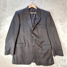 Jos A Bank Suit Jacket Mens 46 Long Brown Wool Check Single Vent 2 Button Formal