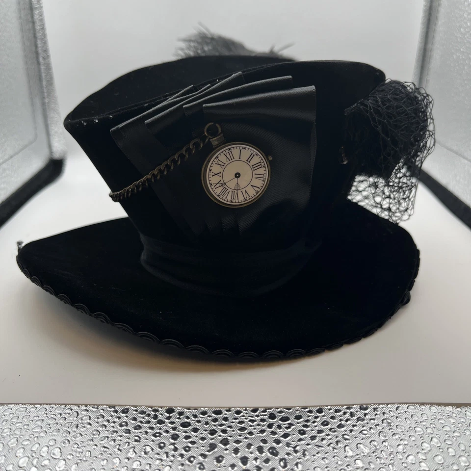 Terciopelo Mini Sombrero de copa Reloj Llave Steampunk Vestido Elegante Halloween Disfraz Accesorio Foto 2 de 4