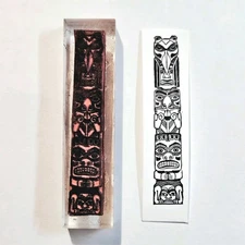 TOTEM POLE Unbranded Rubber Stamp Indigenous People's Symbol Ancieny Tribe d999