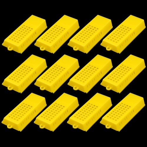 12Pcs Beekeeping Transport Cages Yellow White Bees Queen Post Room Cage Plastic - Picture 14 of 15