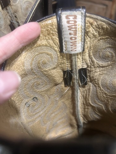 Cowtown Western Cowboy Boots Brown Leather  Size 8 Elephant Embossed - Bild 4 von 9