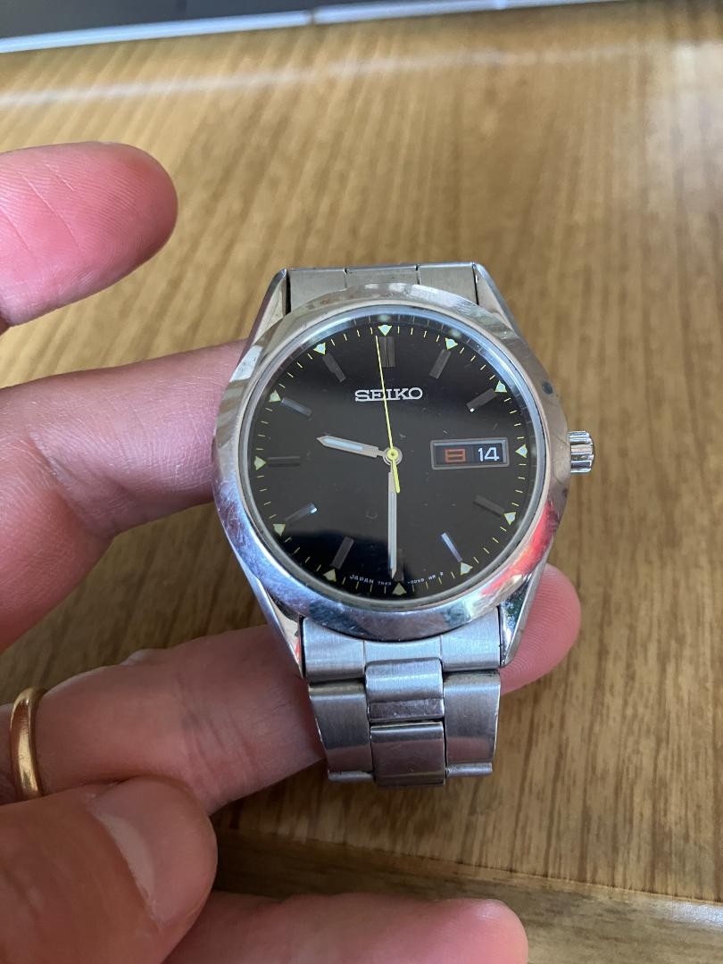 Seiko 7N43-9080 Analog Quartz Men Qz Black Vintage 803135599