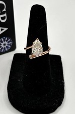 Diamond 2ctPear Cut ( Moissanite )Rose Gold Plated VVS1/D Solitaire Ring 