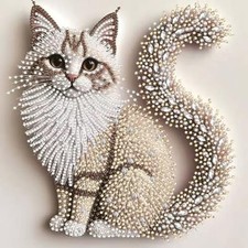 5D Cat Special Shape Diamond Art Kits for Adults Beginners, Animal Cat