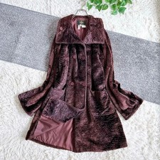 USED VINTAGE FENDI LONG FUR COAT BROWN WITH SHEARED FUR. GOOD