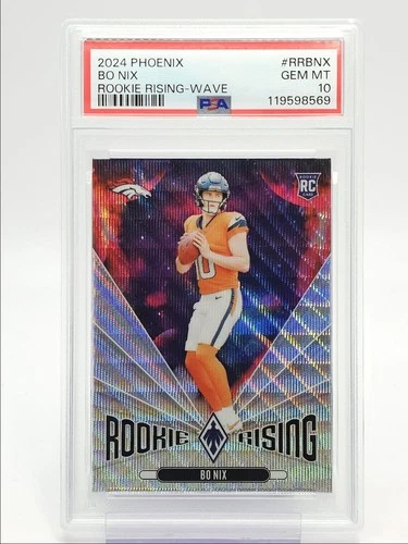 BO NIX 2024 PHOENIX ROOKIE RISING WAVE PRIZM BRONCOS B RC PSA 10 Q0004