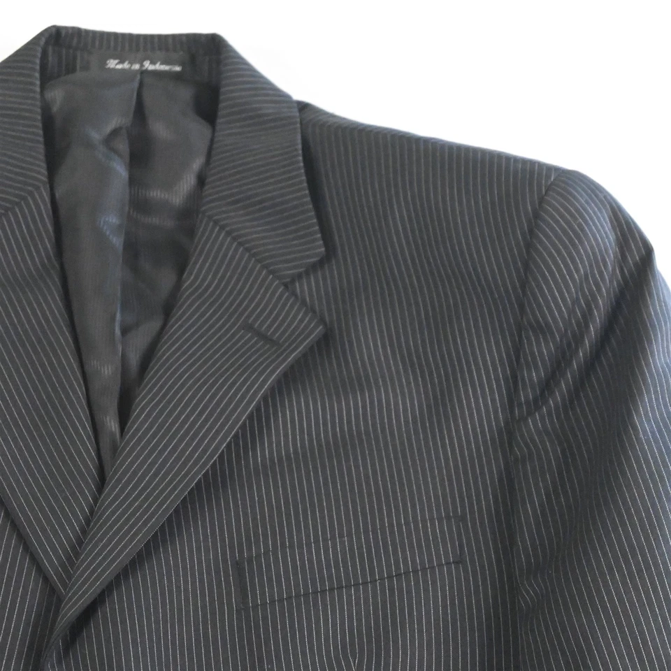 Apt. 9 42R 36x30 黑色条纹羊毛男式夹克外套 — 第 3/4 张图片