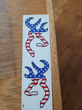 Autocollants drapeau américain tête de cerf marron