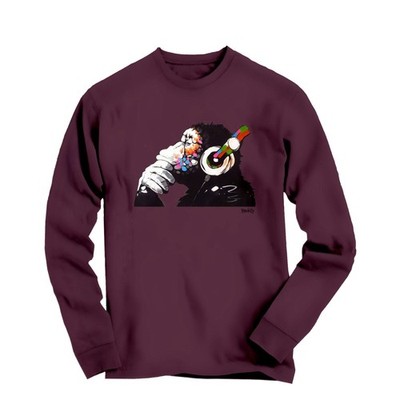 Banksy DJ Thinker Monkey Long Sleeve Tee
