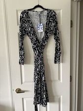 Diane von Furstenberg x Target Wrap Midi Dress Size M Black & White Slimming