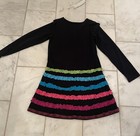 HANNA ANDERSSON Long Sleeve tiered dress Size 140 US Size 10 black multi VGUC — photo 3