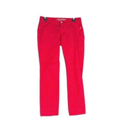Old Navy Women’s 10 Short Red Dot Print Rock Star Jeans Pants Y2K