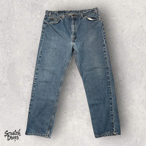 Jeans denim donna Levi's 505 regular fit gamba dritta vintage anni 90 taglia 40x30 - Foto 1 di 5