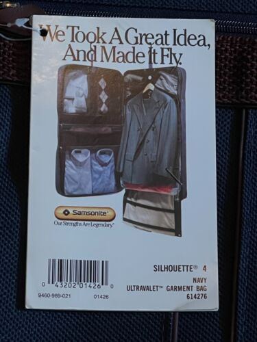 NEW Samsonite Garment Bag 1987 Silhouette 4 Ultravalet Big Luggage Suitcase Navy - Picture 2 of 18