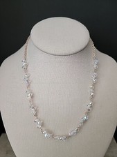PAPARAZZI JEWELRY Necklace And Earring Set NWT Rose Gold/ Faceted Crystals