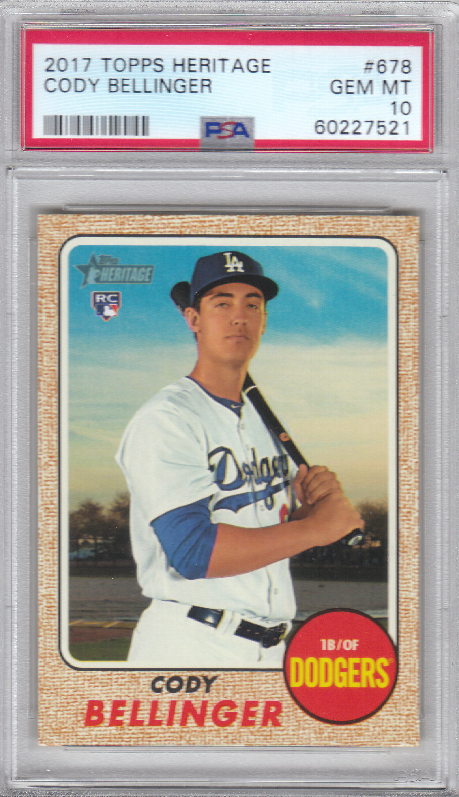 2017 Topps Heritage MLB Dodgers Cody Bellinger Rookie RC Card #678 PSA 10 QTTY