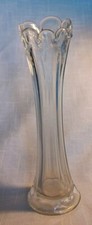 Fluted Clear Vase 9.5in Tall