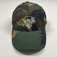 Pittsburgh Penguins Hat Cap Men’s Green Brown Camo Strapback Hockey 84 Lumber