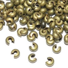 M942 Antiqued Bronze 4mm Round Crimp Bead Cover Jewelry Component 20pc