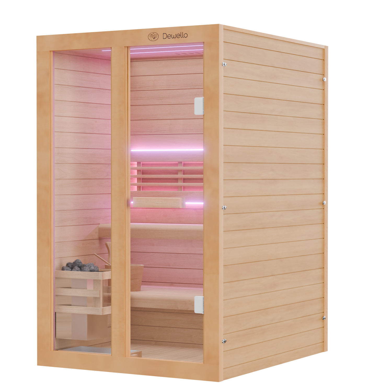 Dewello Finnische Traditionelle Sauna Saunakabine Ecksauna Komplettsauna