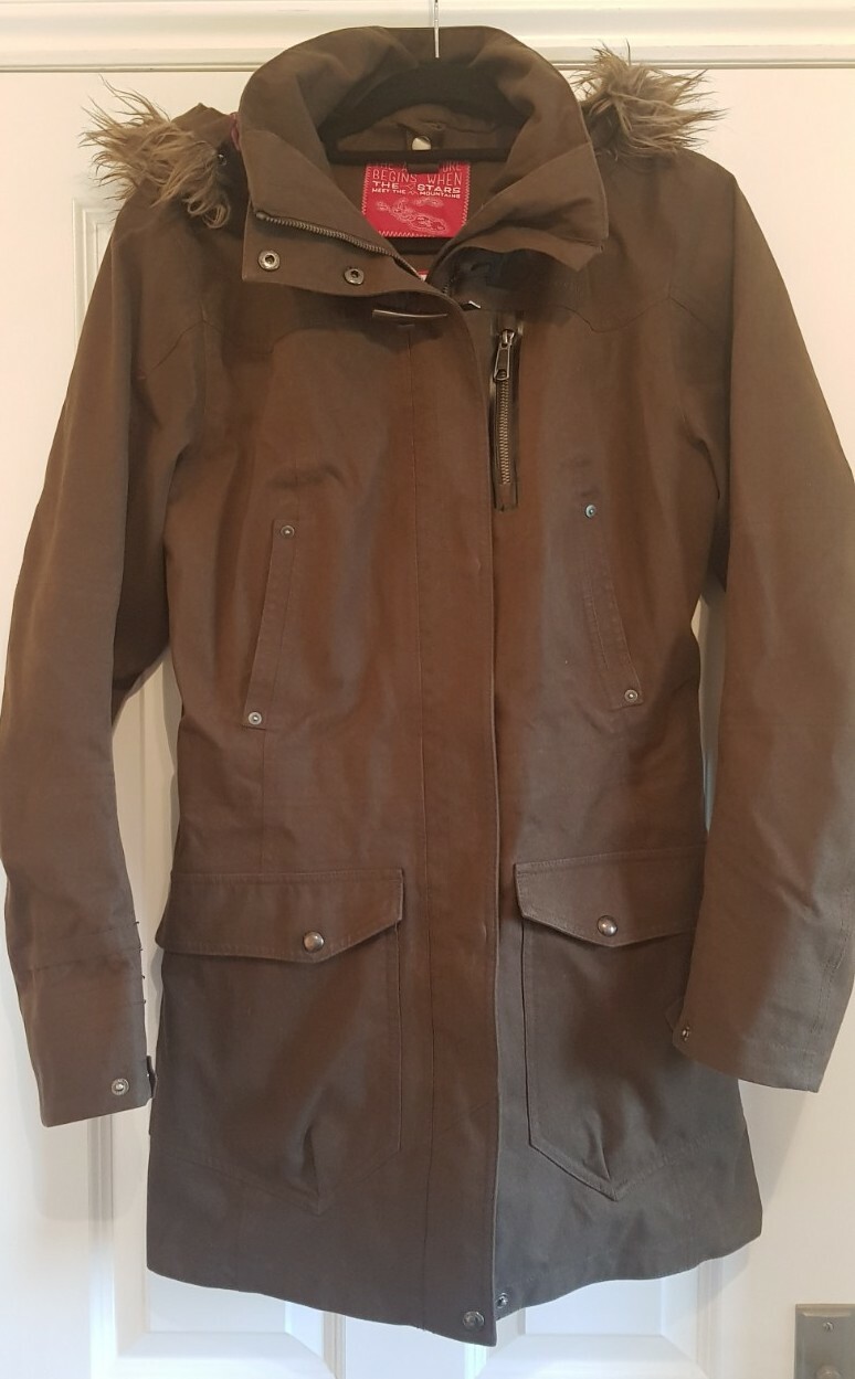 Women's Ladies Quechua Waterproof Green Parka Fur Hoo… Gem