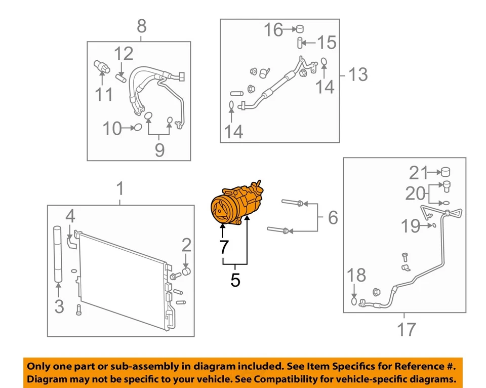 Used A/C Compressor fits: 2014 Chevrolet Equinox 2.4 Grade A - Image 3 of 4