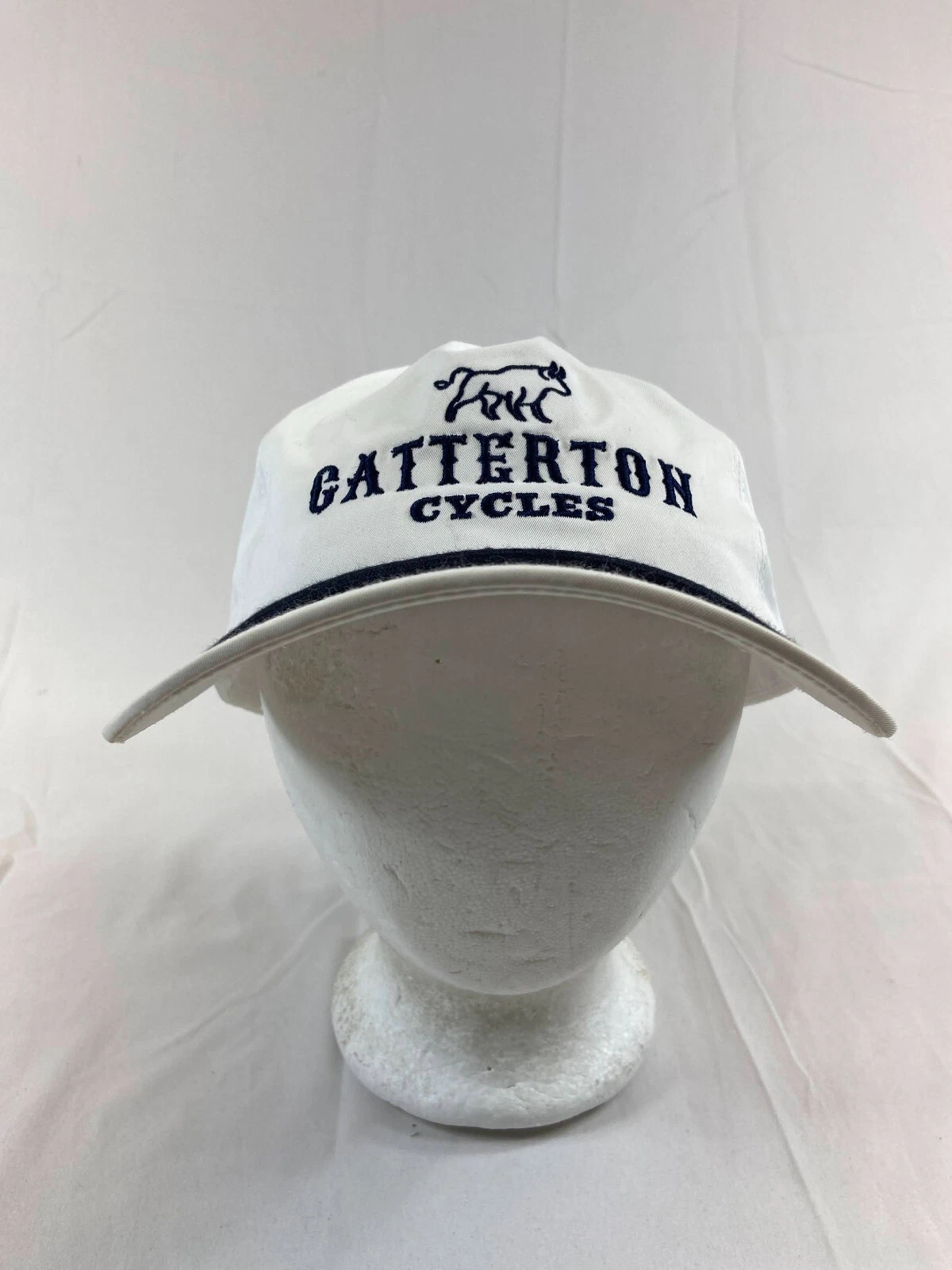 Catterton Cycles Baseball Cap Snapback Hat White Rope Adjustable Casual Wear